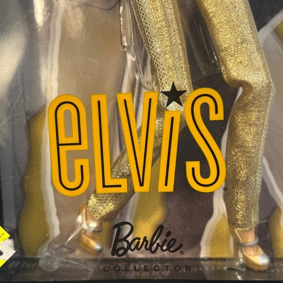 Barbie Elvis Pink Label Collector Doll Golden Silver Suit Mattel T7907 NIB - Picture 4 of 4